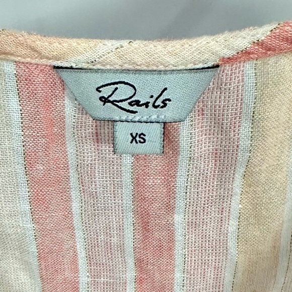 Rails Mira pink peplum linen blouse size XS - Picture 4 of 10